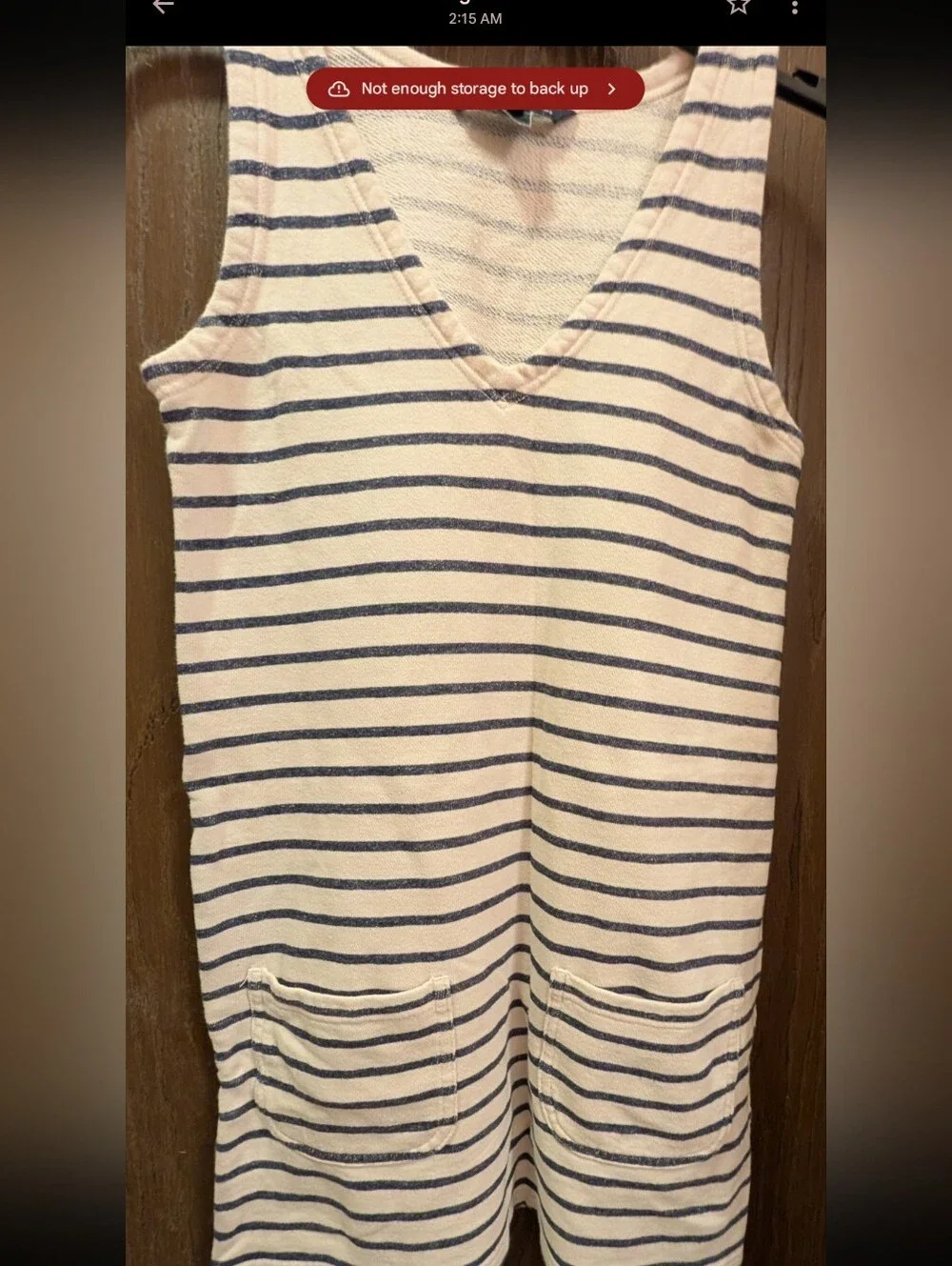 French Connection  Knit Sleeveless Mini Dress Ivory W/Black Stripe Sz-2 #53372